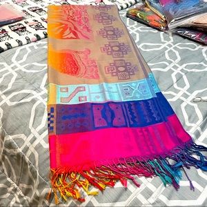Peruvian Silk Woven Prismatic multicolor shawl